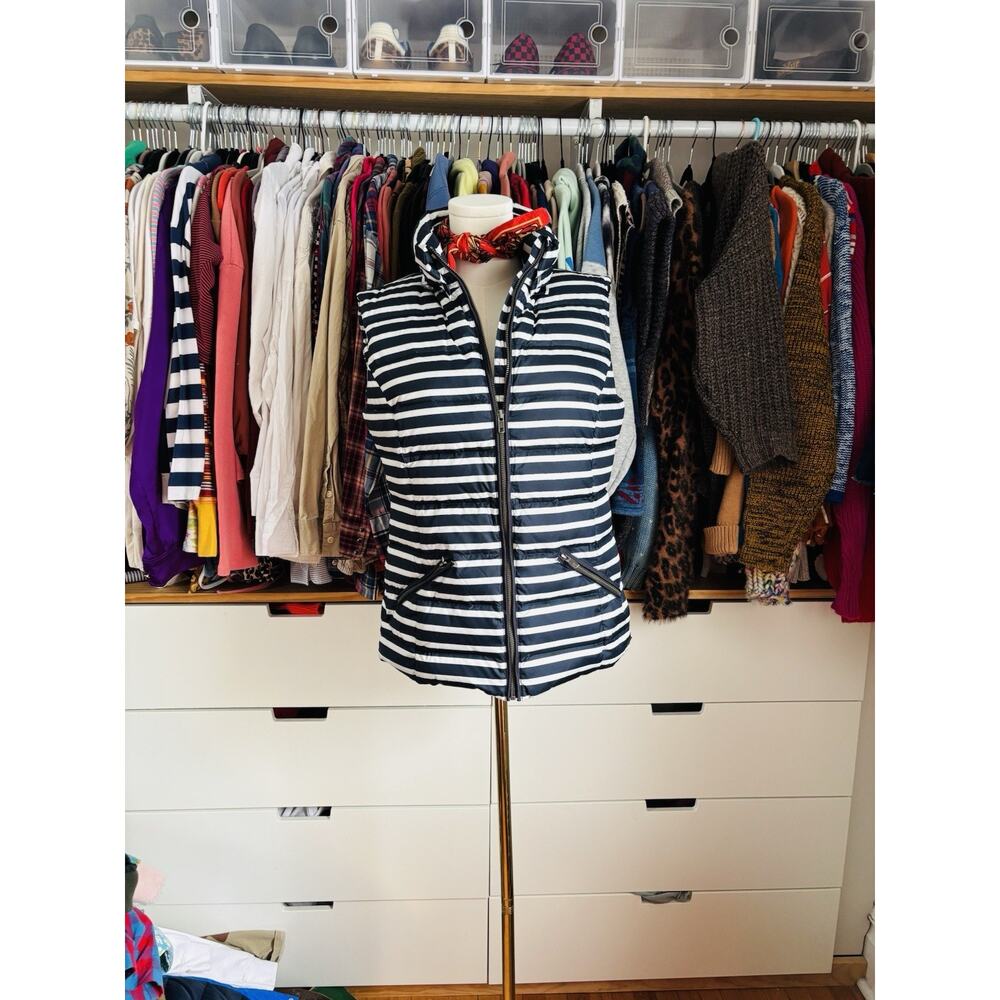Saint James Mademoiselle Women's Striped Down Puffer Vest size 4